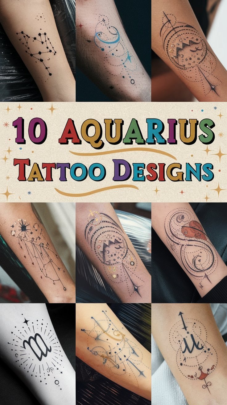 10 Aquarius Tattoo Designs to Represent Your Zodiac Sign