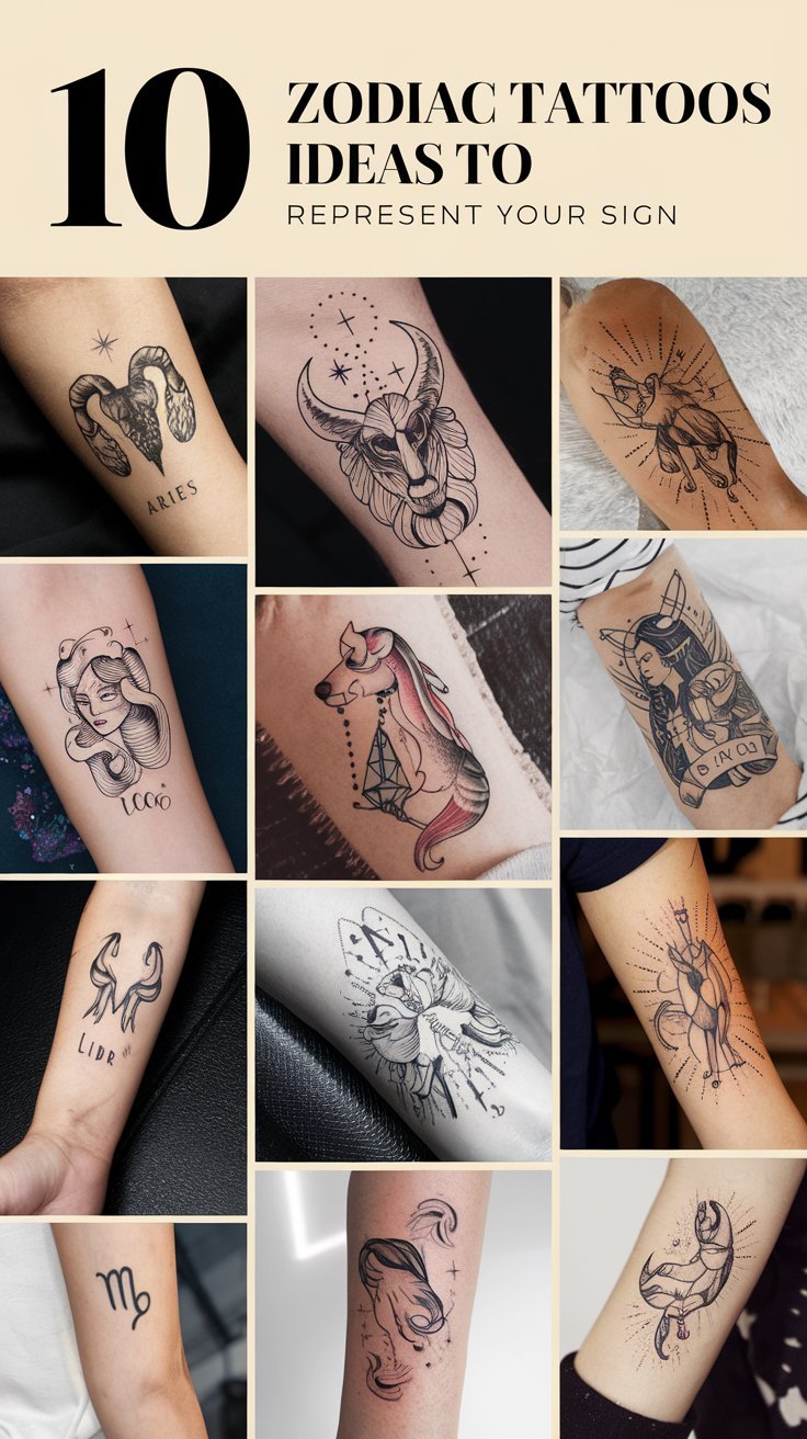 10 Zodiac Tattoos Ideas to Represent Your Sign