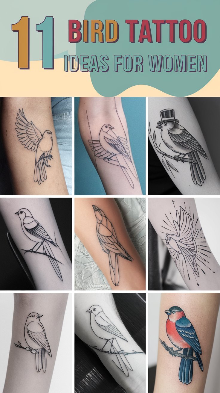 11 Bird Tattoo Ideas for Women to Represent Freedom