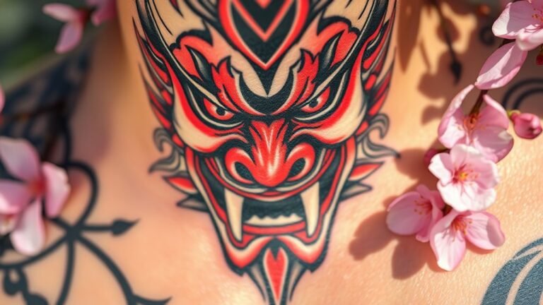 japanese mask tattoo symbolism