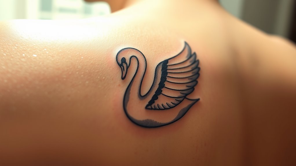 swan tattoo represents beauty